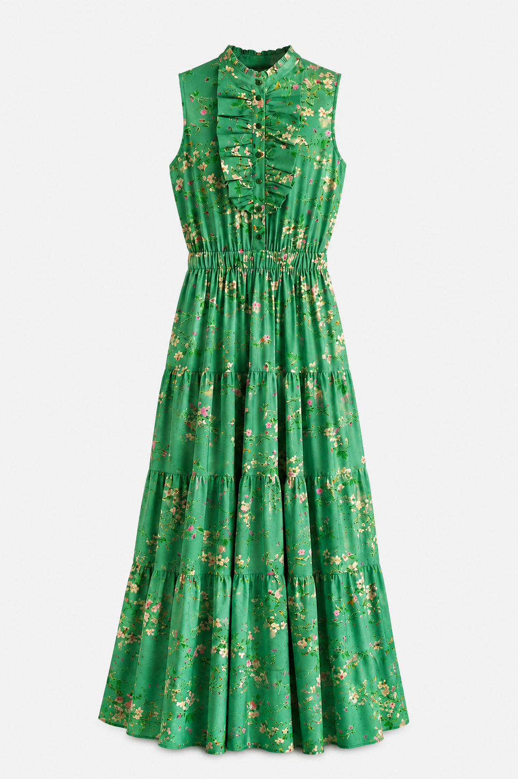 MIDI GREEN FLORAL DRESS
