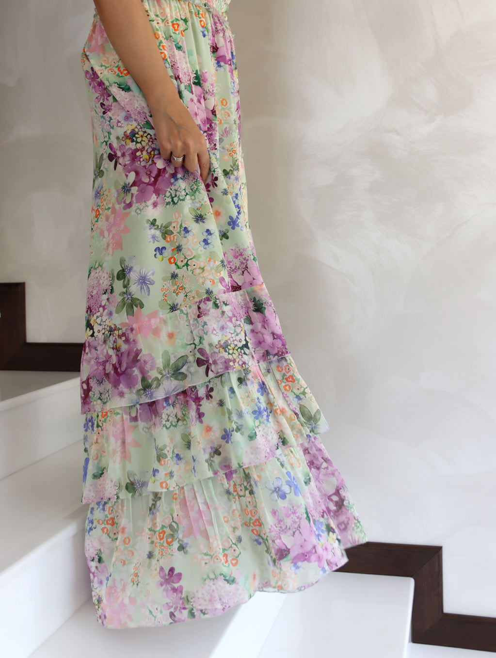 MIDI GREEN FLORAL DRESS