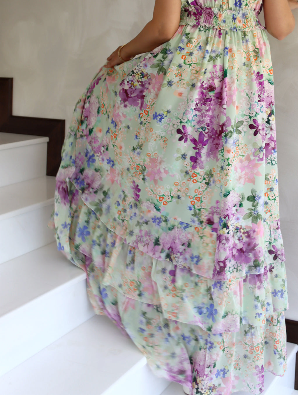 MIDI GREEN FLORAL DRESS