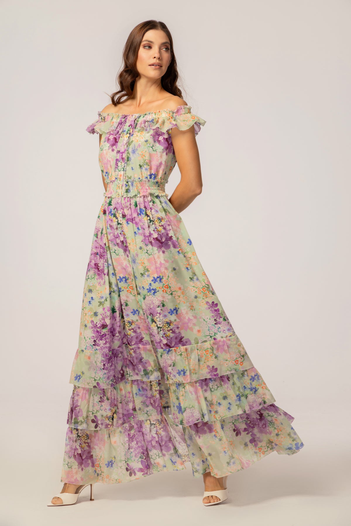 MAXI GREEN FLORAL DRESS