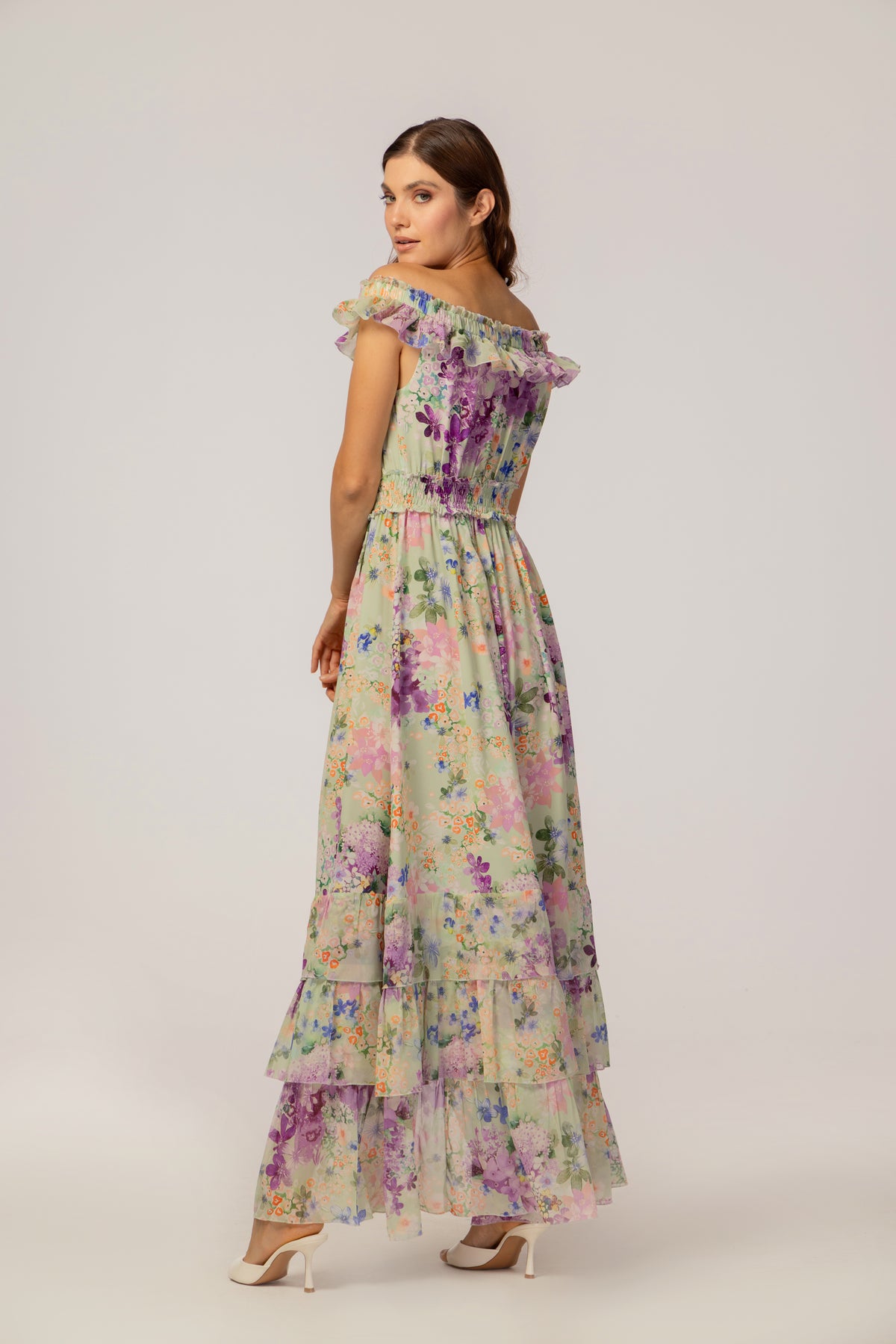 MAXI GREEN FLORAL DRESS
