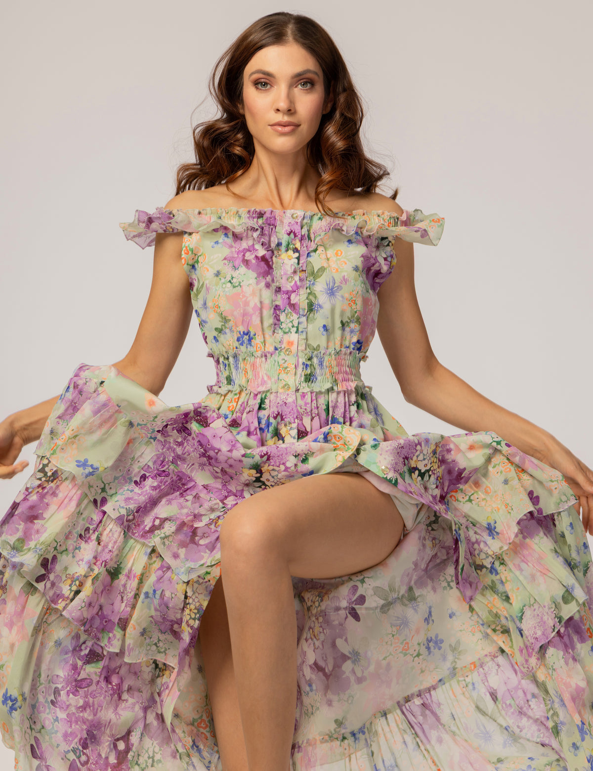 MAXI GREEN FLORAL DRESS
