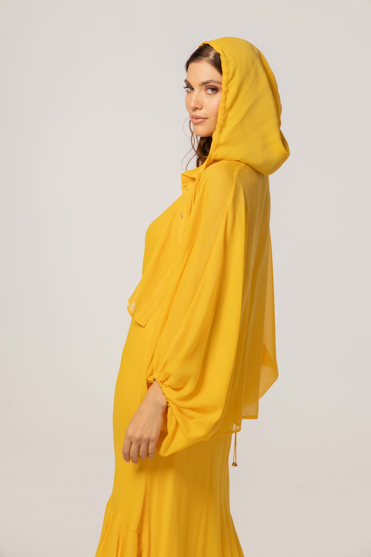 YELLOW HOODED SHIRT