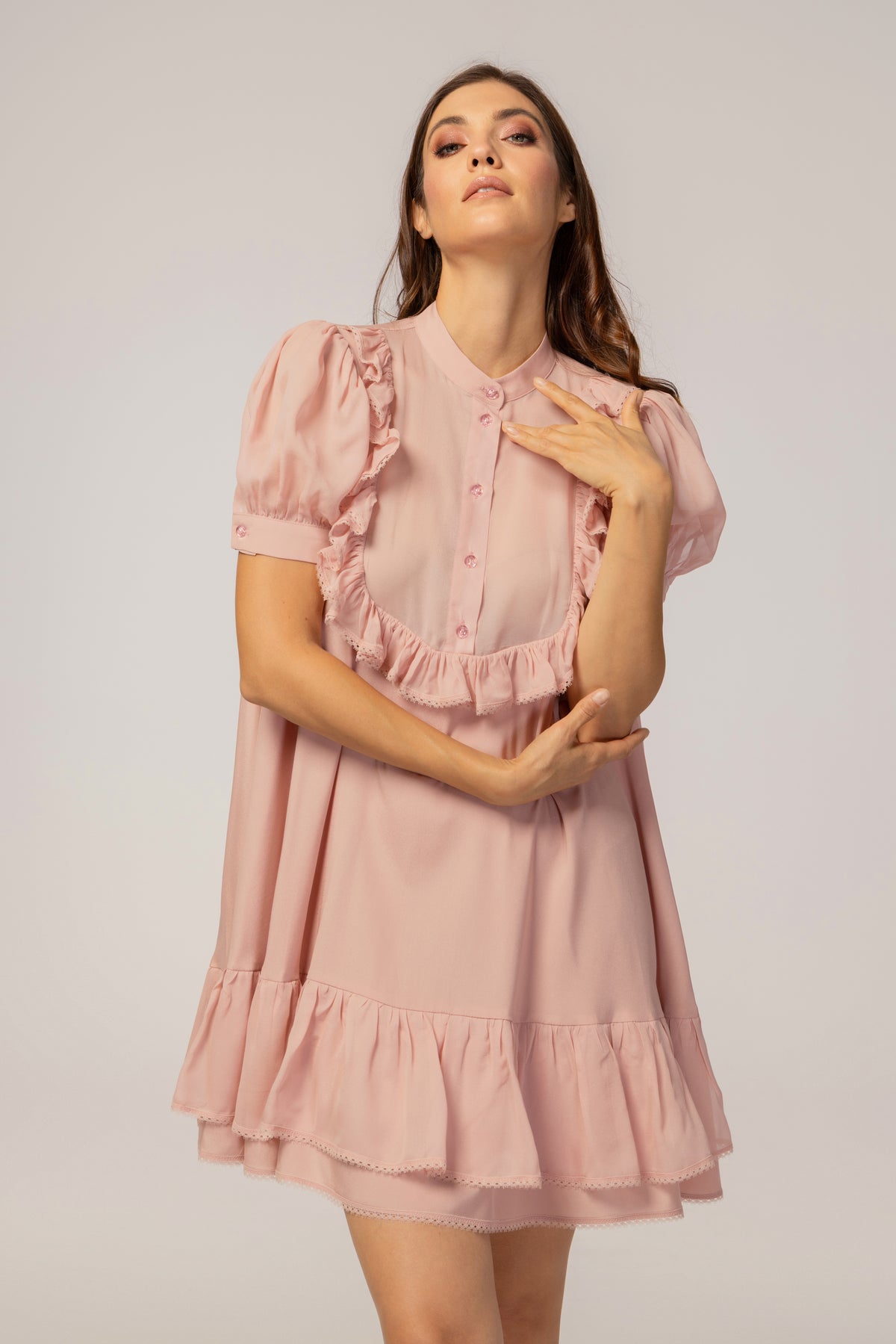 DUSTY ROSE MINI DRESS