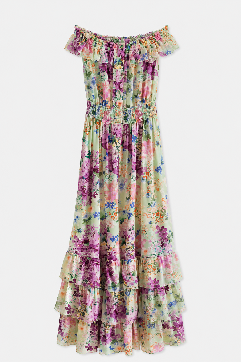 MIDI GREEN FLORAL DRESS